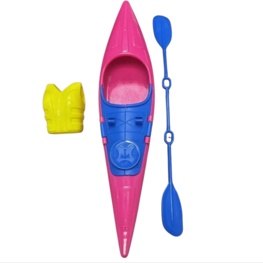 Barbie Water Kayak Sports Pink & Blue Set Rows and Life Jacket Girls Accessories